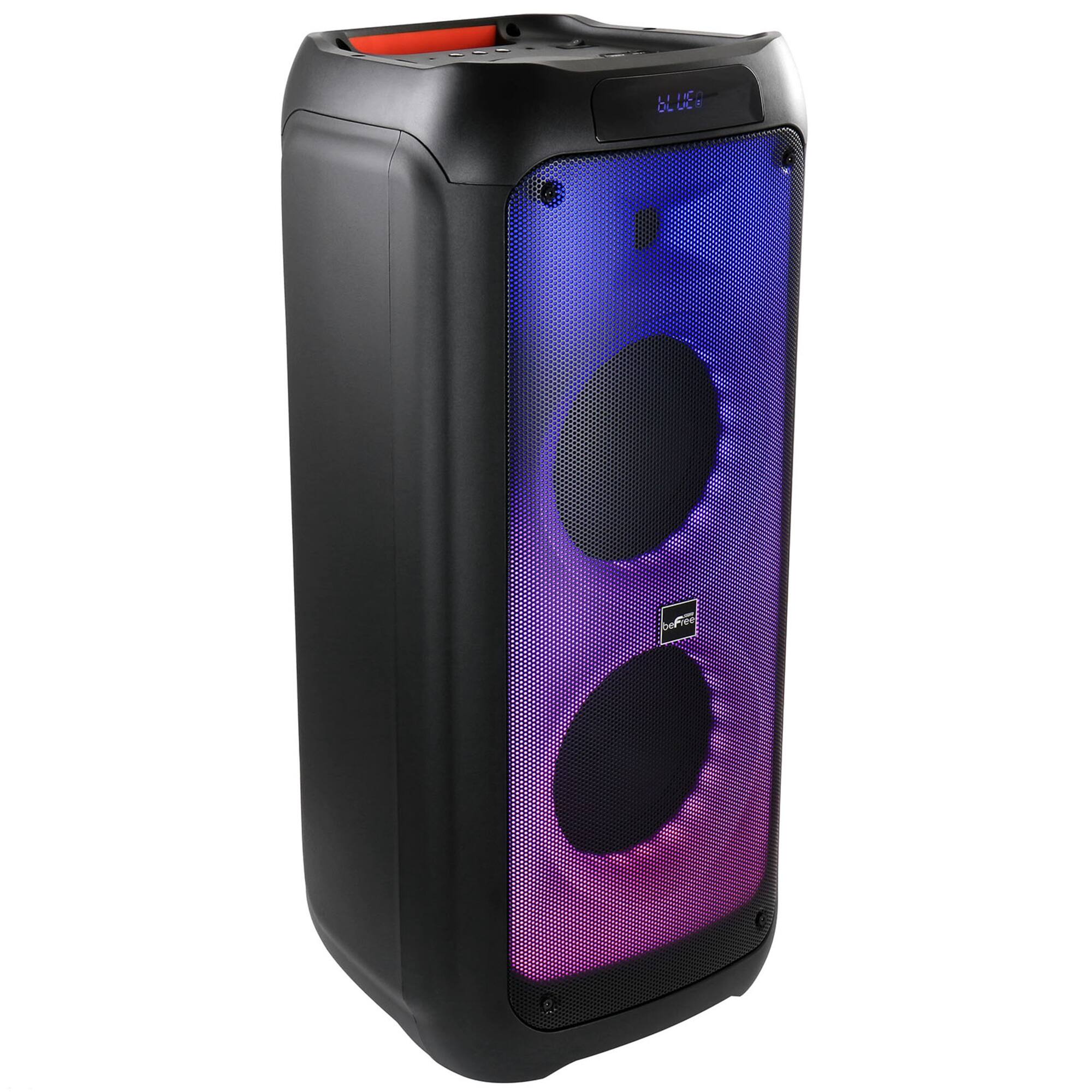beFree Sound 8" Wireless Rechargeable Bluetooth Party Speaker With LED Illuminating Lights